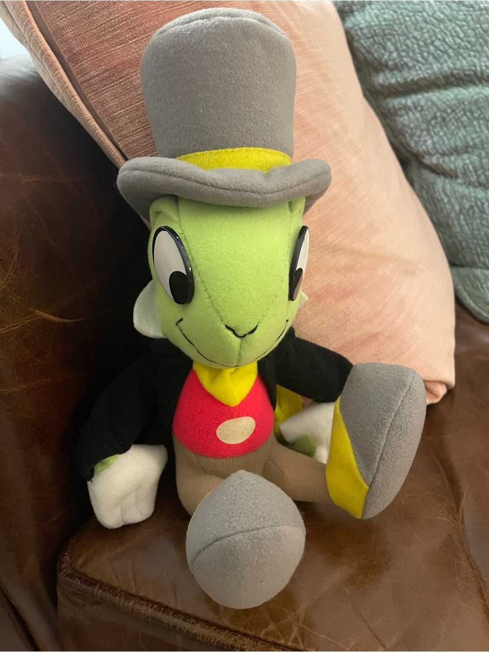 Jiminy Cricket Vintage 10" Seated Plush 1980's Disneyland Original Disneyworld